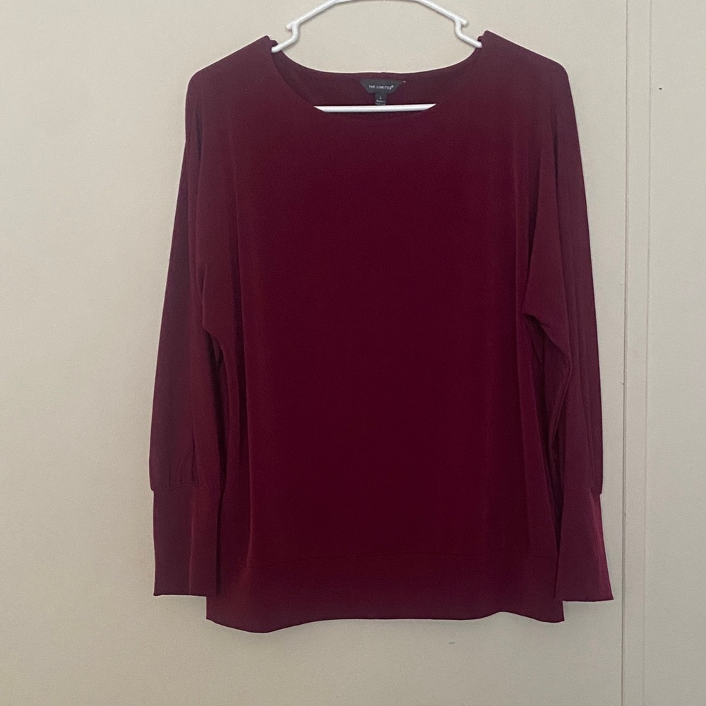 Vince Deep Red Long Sleeve Top